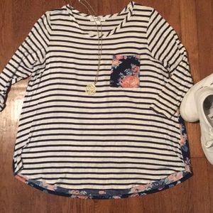 Striped Floral Shirt